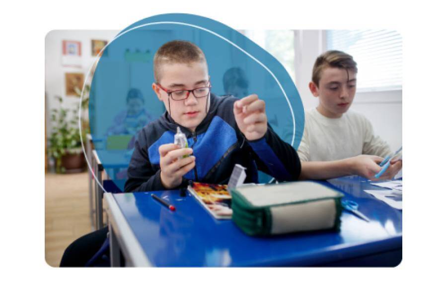 Student in a classroom